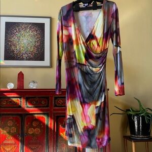 Escada Multicolor Draped Dress • 100% Viscose